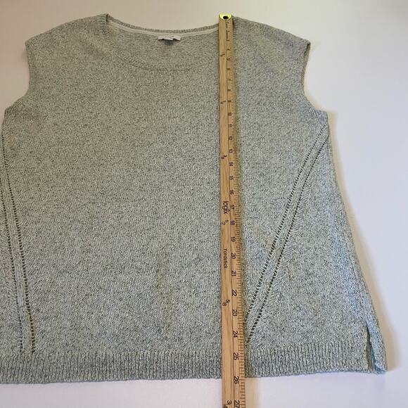 Pure Jill Size L Green Sweater Top Cap Sleeves 100% Cotton - Picture 7 of 7